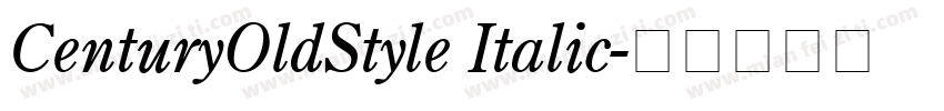 CenturyOldStyle Italic字体转换